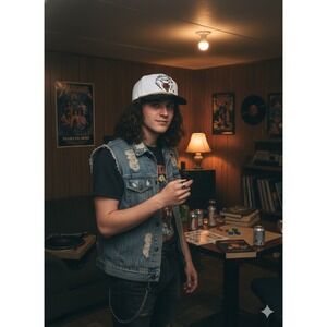 Stranger Things Hellfire Club Hat Snapback White Black Rope Netflix